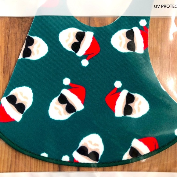 3/$10 NEW Santa Face Mask Green Medium UNISEX ATB-UV+ Kids - Picture 2 of 11
